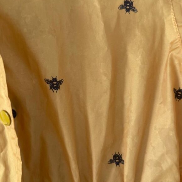 Joules Right As Rain Yellow Bee Print Raincoat Women's US 10 / EU 42 - Picture 7 of 11